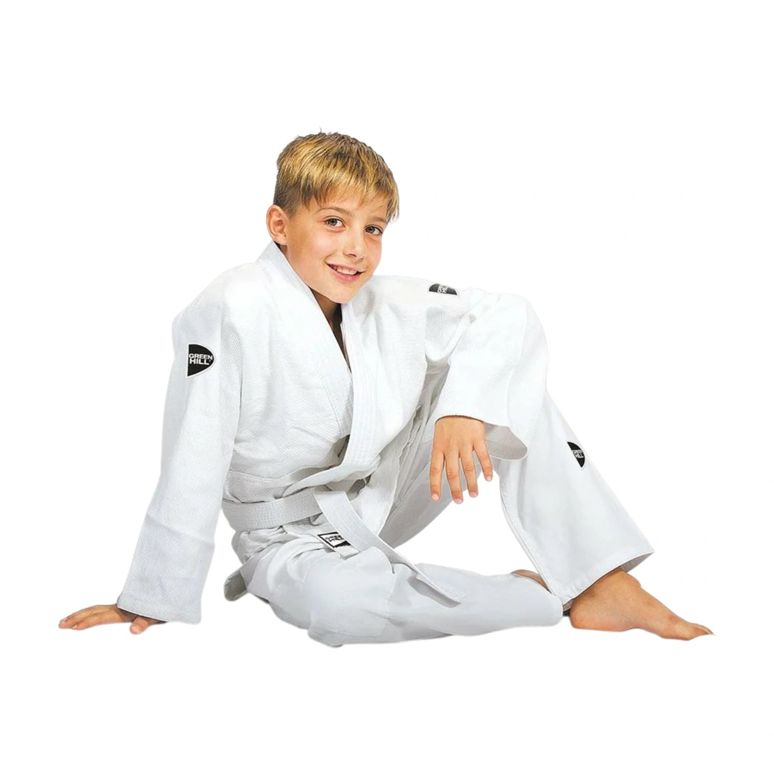 Green Hill JUNIOR Judo Gi – Kids & Junior 350 GSM Training & Competition Judo Uniform with White Belt
