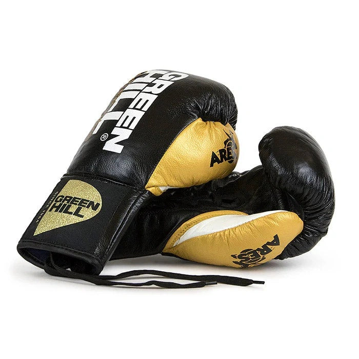 Green Hill Professional Combat Boxing Gloves – Genuine Leather Lace-Up Gloves 8oz & 10oz