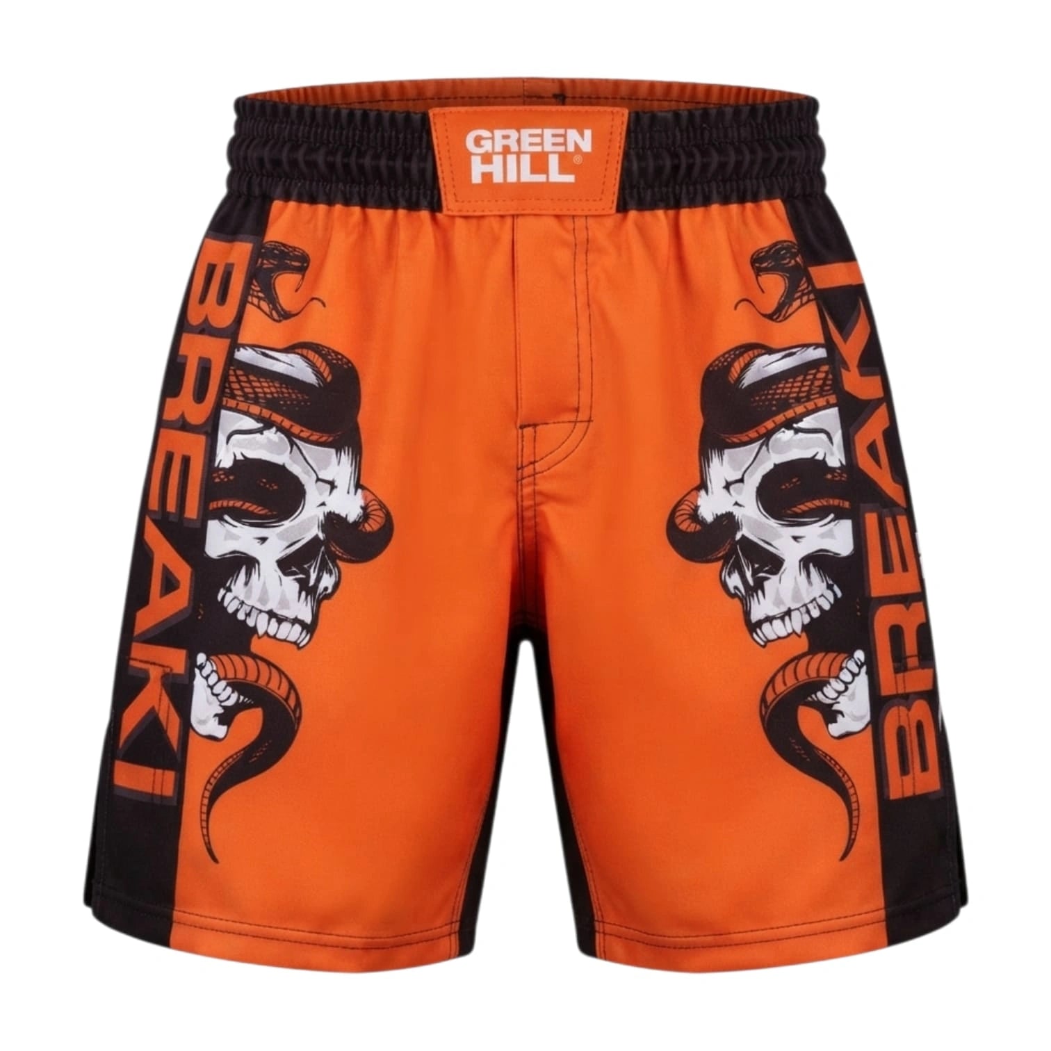 SAHIB MMA Shorts – Orange & Black Polyester Training & Competition Fight Shorts