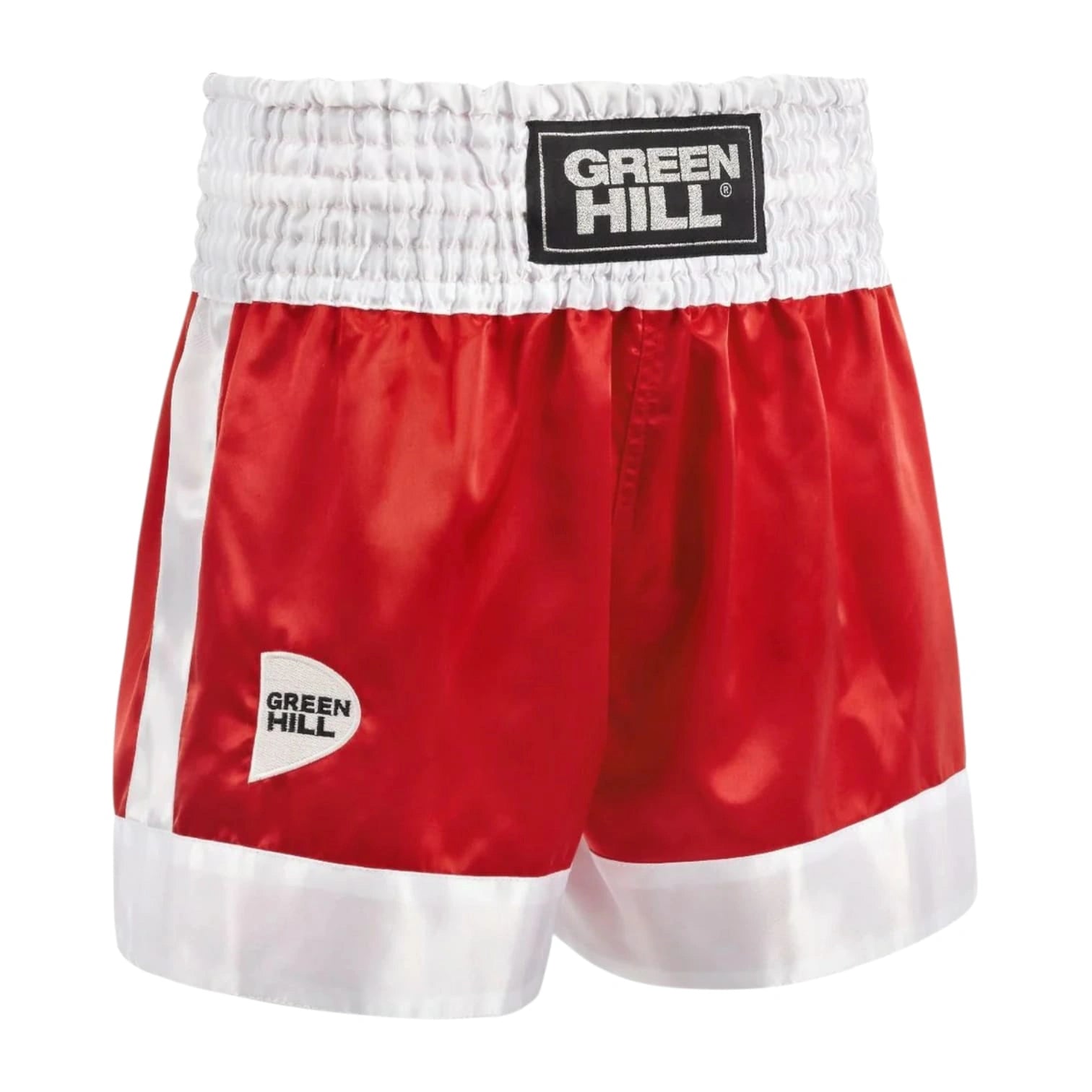 Green Hill Boxing Shorts – Satin Polyester Boxing Trunks for Training & Competition