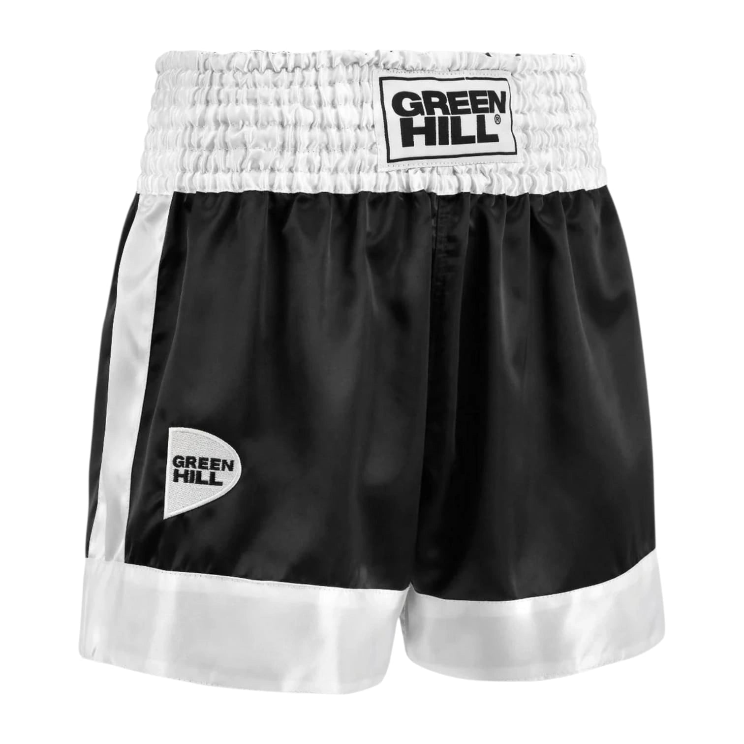 Green Hill Boxing Shorts – Satin Polyester Boxing Trunks for Training & Competition
