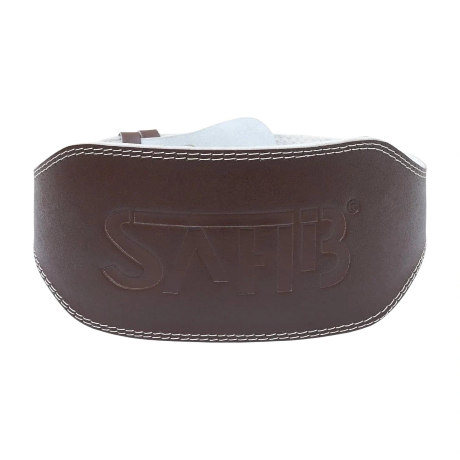 SAHIB 6" Genuine Leather Weight Lifting Belt – Heavy Duty Gym Belt for Powerlifting & Strength Training