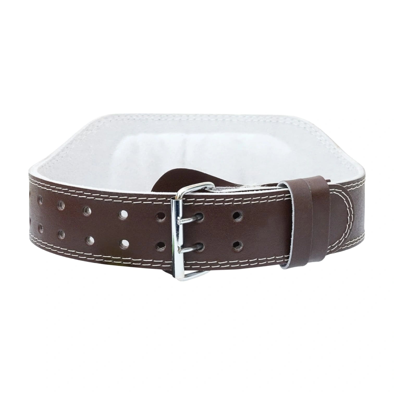 SAHIB 6" Genuine Leather Weight Lifting Belt – Heavy Duty Gym Belt for Powerlifting & Strength Training