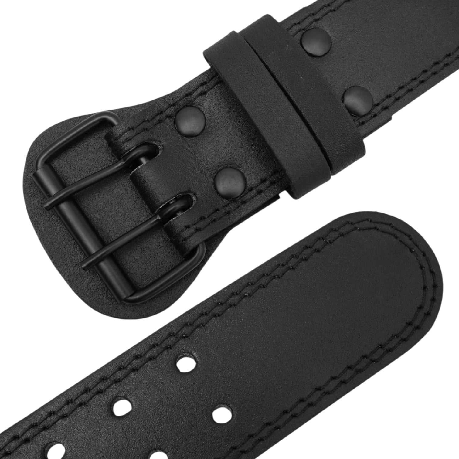 SAHIB 4" Split Leather Weight Lifting Belt – Black Gym Belt for Strength Training & Powerlifting