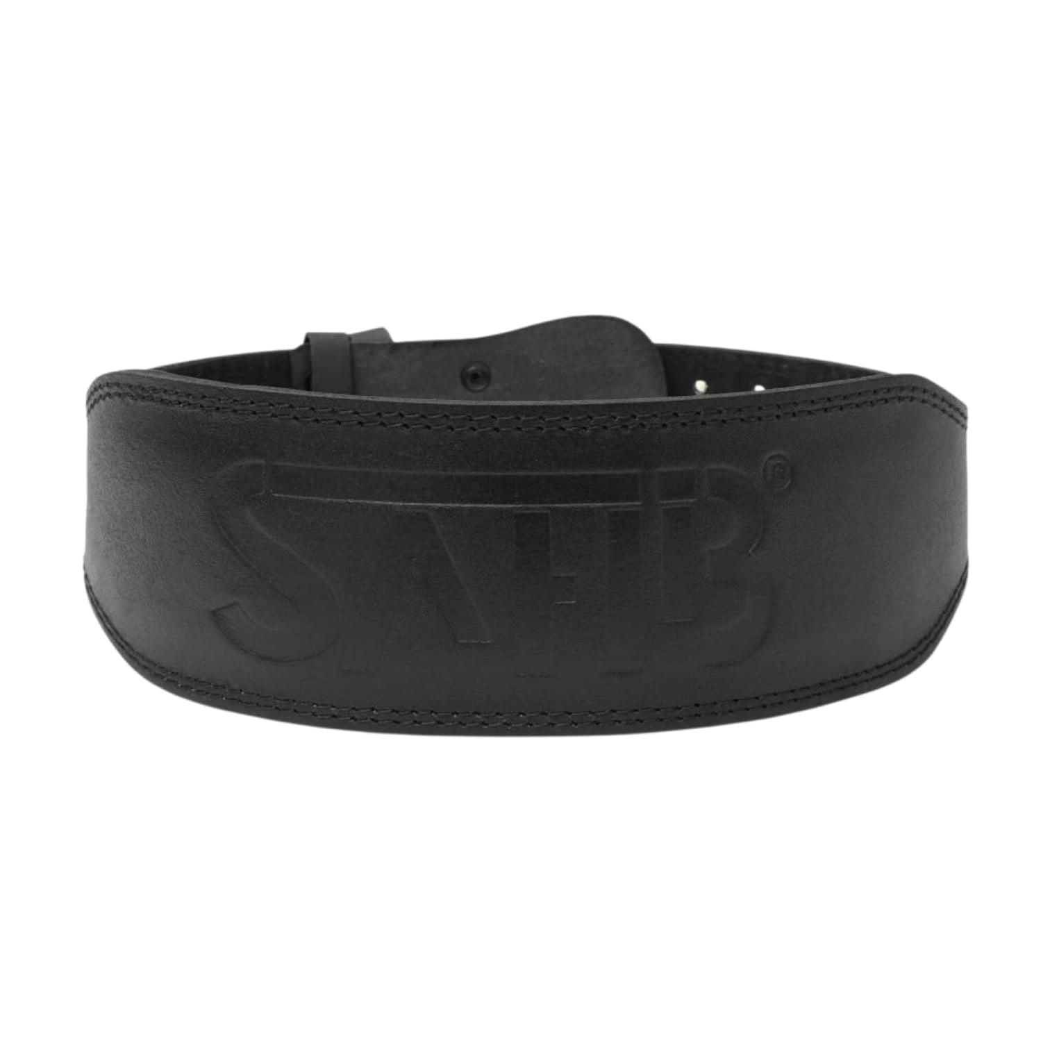 SAHIB 4" Split Leather Weight Lifting Belt – Black Gym Belt for Strength Training & Powerlifting