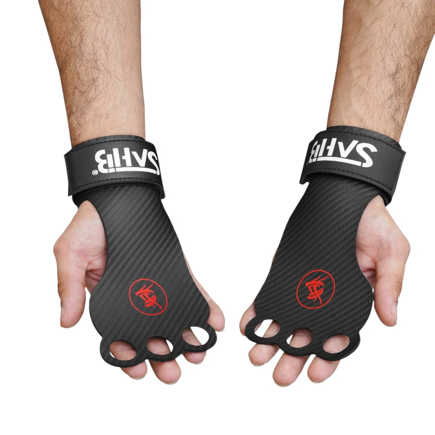 SAHIB Lifting Grip Gloves with Finger Holes – Premium Gym Grips for Weightlifting, Pull-Ups & CrossFit