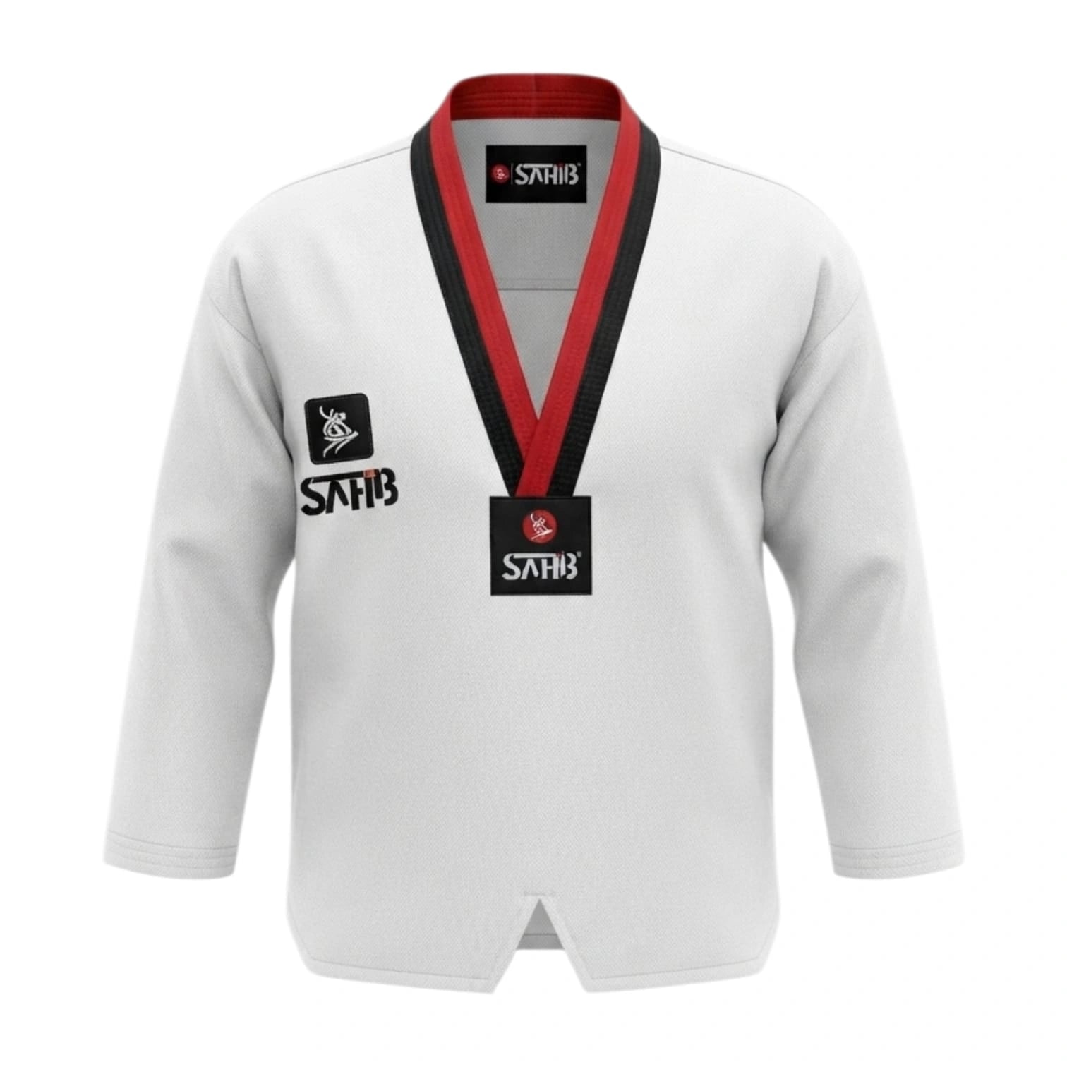 SAHIB Black & Red Taekwondo Uniform – Premium Martial Arts Dobok for Training & Competition