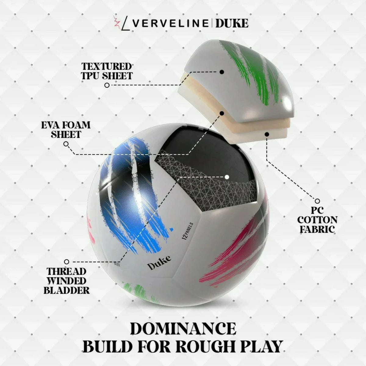 Green Hill Duke 12-Panel Football – Training & Recreational Soccer Ball