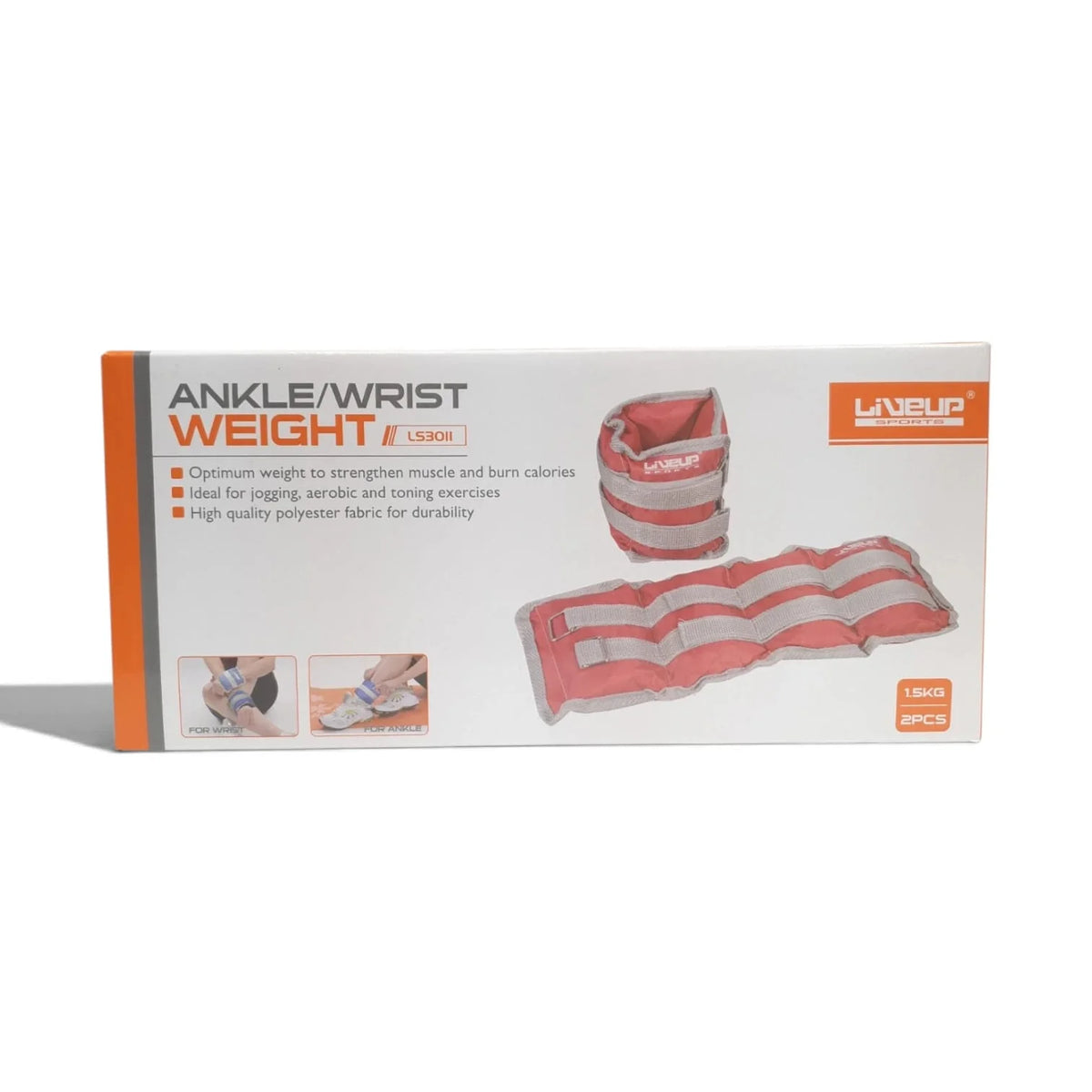 LIVEUP Ankle & Wrist Weight 1.5 kg – Adjustable Fitness Weights for Gym, Home Workouts & Strength Training