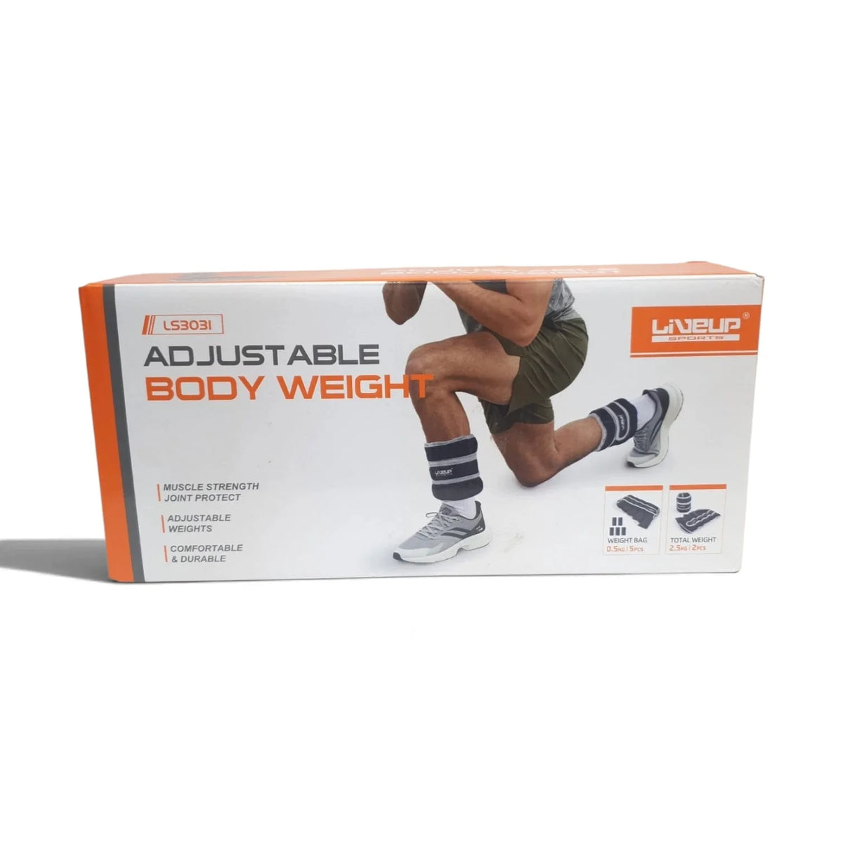 LIVEUP Adjustable Ankle & Wrist Weight Up to 2.5 kg – Adjustable Fitness Weights for Gym, Home Workouts & Strength Training